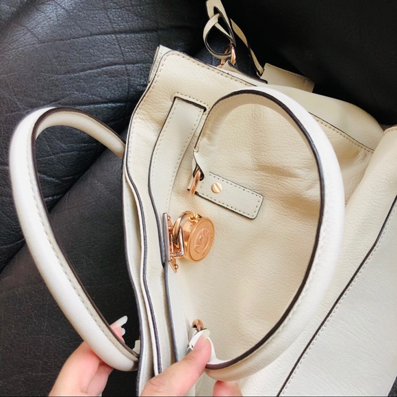 Michael Kors Large Hamilton Cream Leather RoseGold - Picture 12 of 14